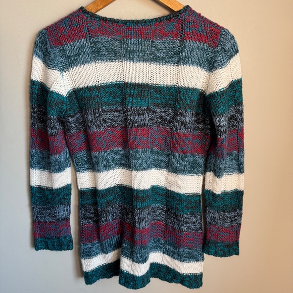 Rue 21 Women's Long Sleeve Multicolor Striped Pocket Sweater Size‎ Large Knit - Picture 8 of 12